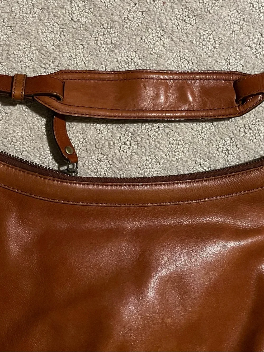 Cole Haan Cognac Leather Shoulder Hobo Bag
